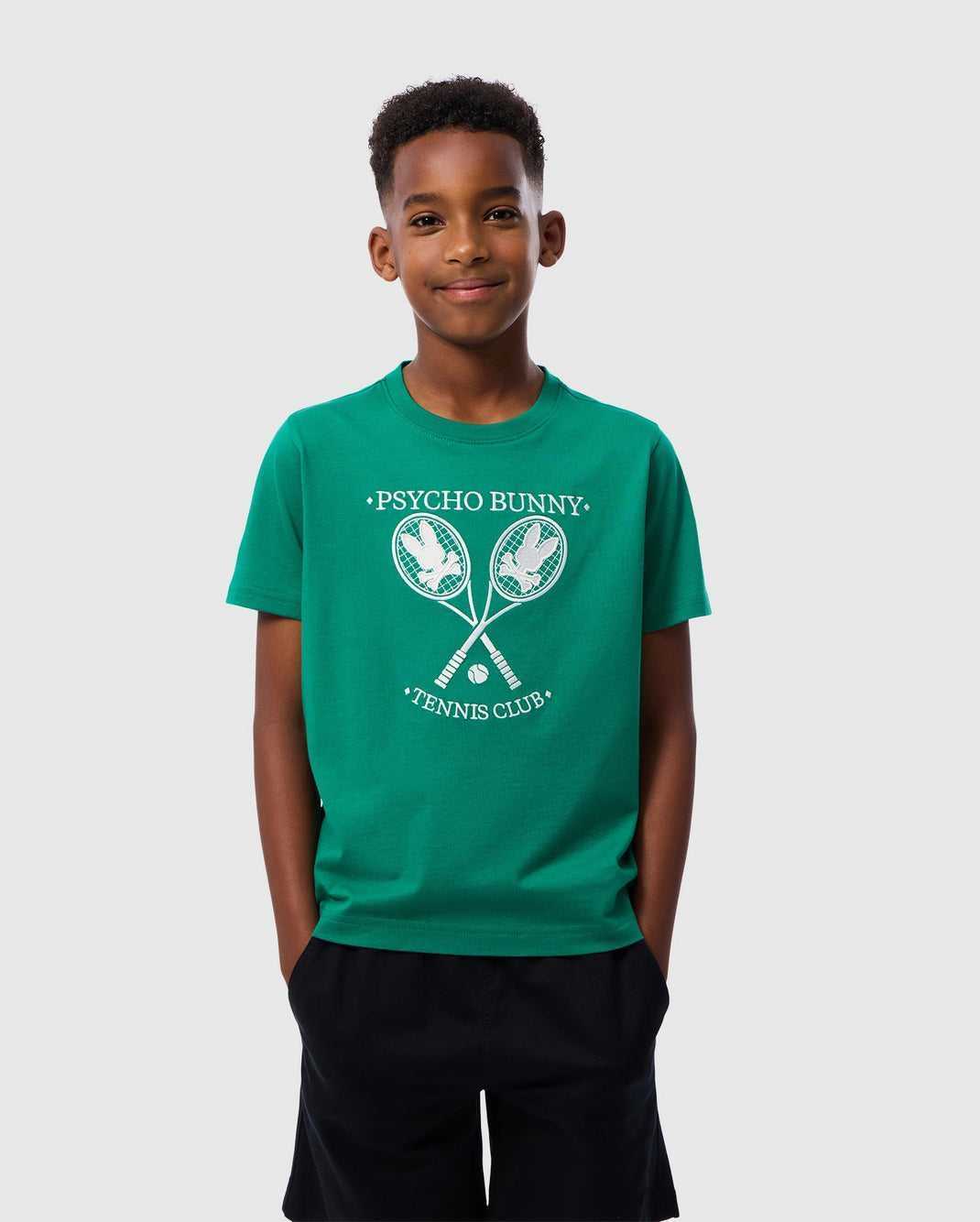 Polos Psycho Bunny Courtside Graphic Tee Vert Enfant | HBM-33178632